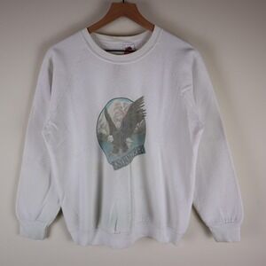 Vintage Bald Eagle Endangered Nature Sweatshirt 90s Adult Large 21x23
